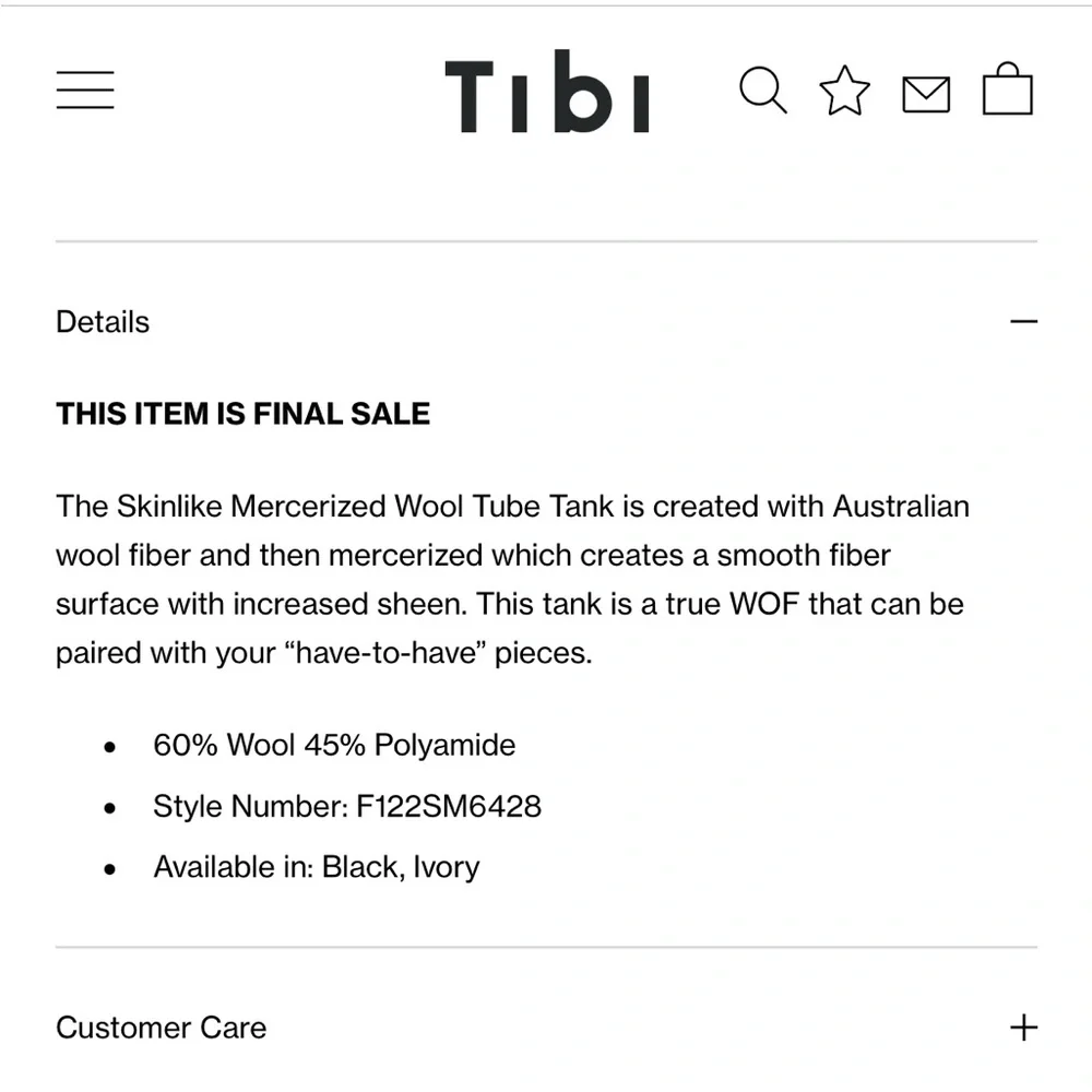 Tibi Mercerized Wool Tube Tank with Shoulder Pads - Picture 6 of 6